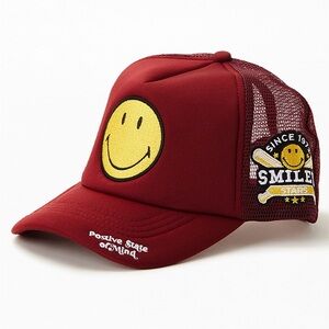 PacSun Red Smiley Trucker Hat